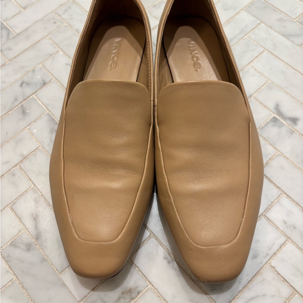 Vince Light Brown Leather Loafers